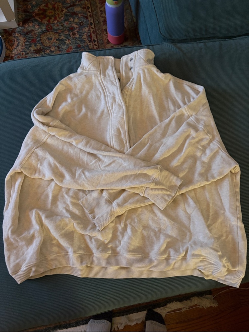 Cream Aerie Quarter Snap Pullover